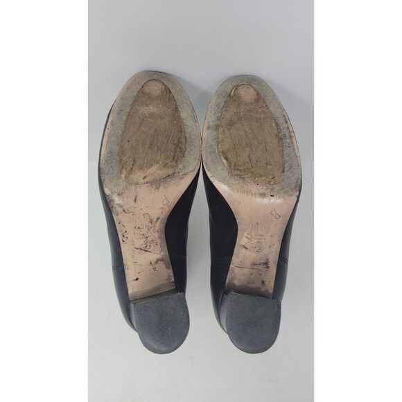 M. Gemi Black Leather Ankle Elastic Slip on Boots - Picture 6 of 12